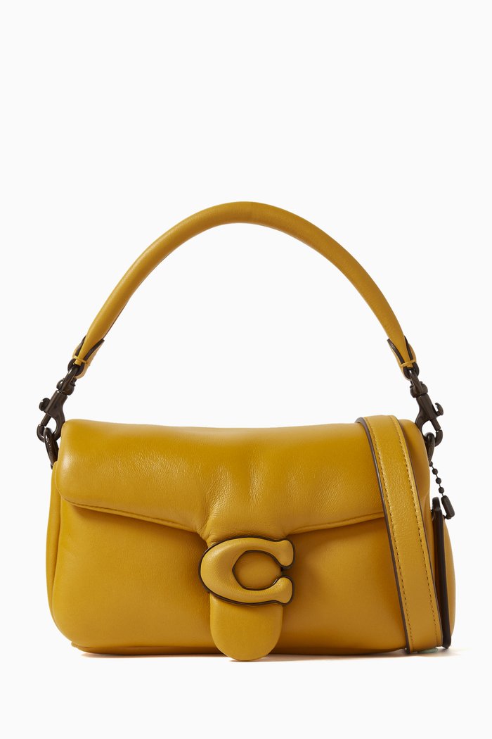 Pillow Tabby Shoulder Bag 18 in Nappa Leather, Yellow