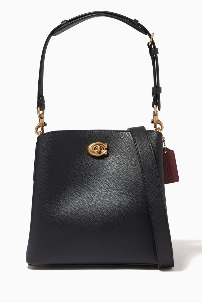 

Willow Bucket Bag in Leather, Black