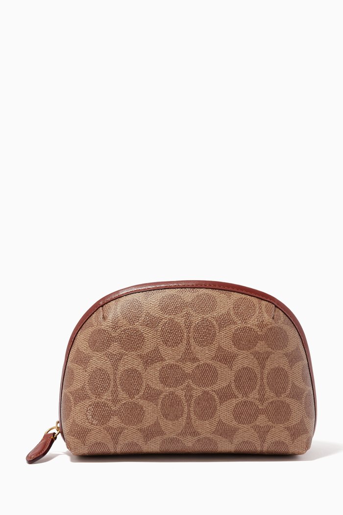 Julienne Cosmetic Case 22 in Signature Canvas, Brown