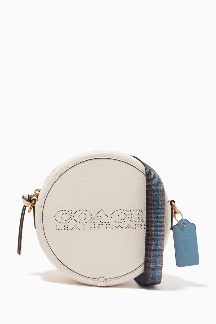 

Kia Circle Bag in Pebbled Leather, White