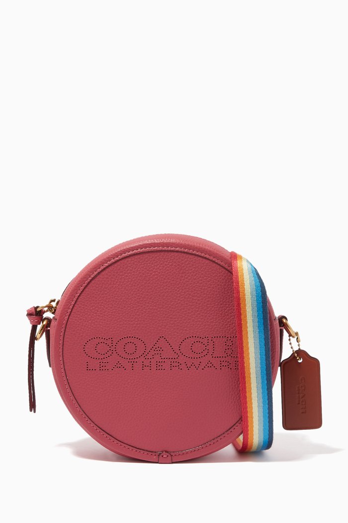 

Kia Circle Bag in Pebbled Leather, Red
