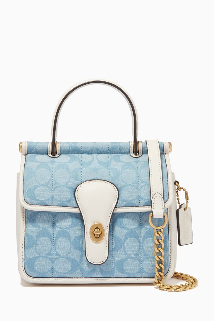 

Willis Top Handle Bag in Signature Chambray, Blue
