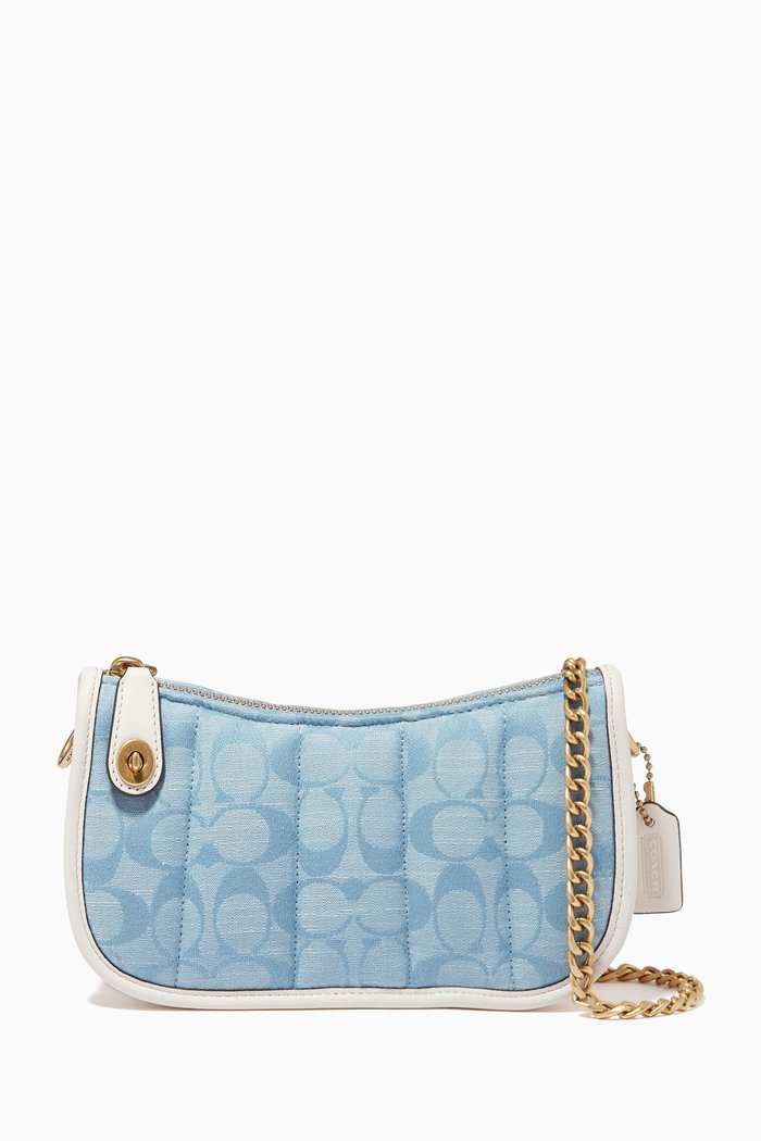 

Swinger 20 Bag in Quilted Signature Chambray, Blue