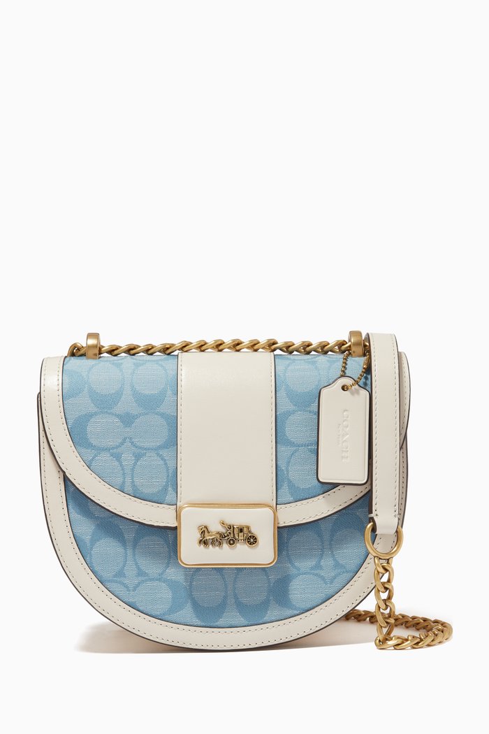 

Allie Saddle Bag in Signature Chambray, Blue