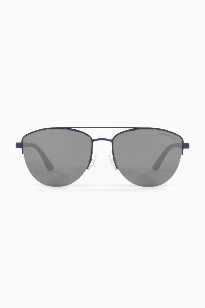 

D Frame Sunglasses in Steel & Acetate, Black
