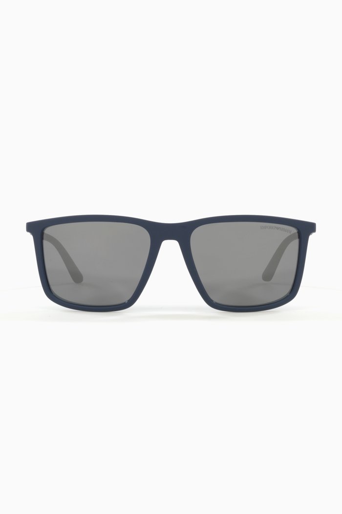 D Frame Sunglasses in Acetate, Black