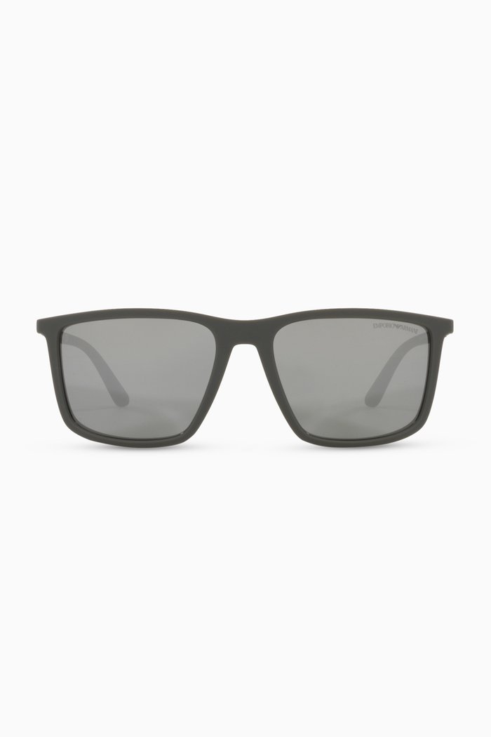 

D Frame Sunglasses in Acetate, Silver