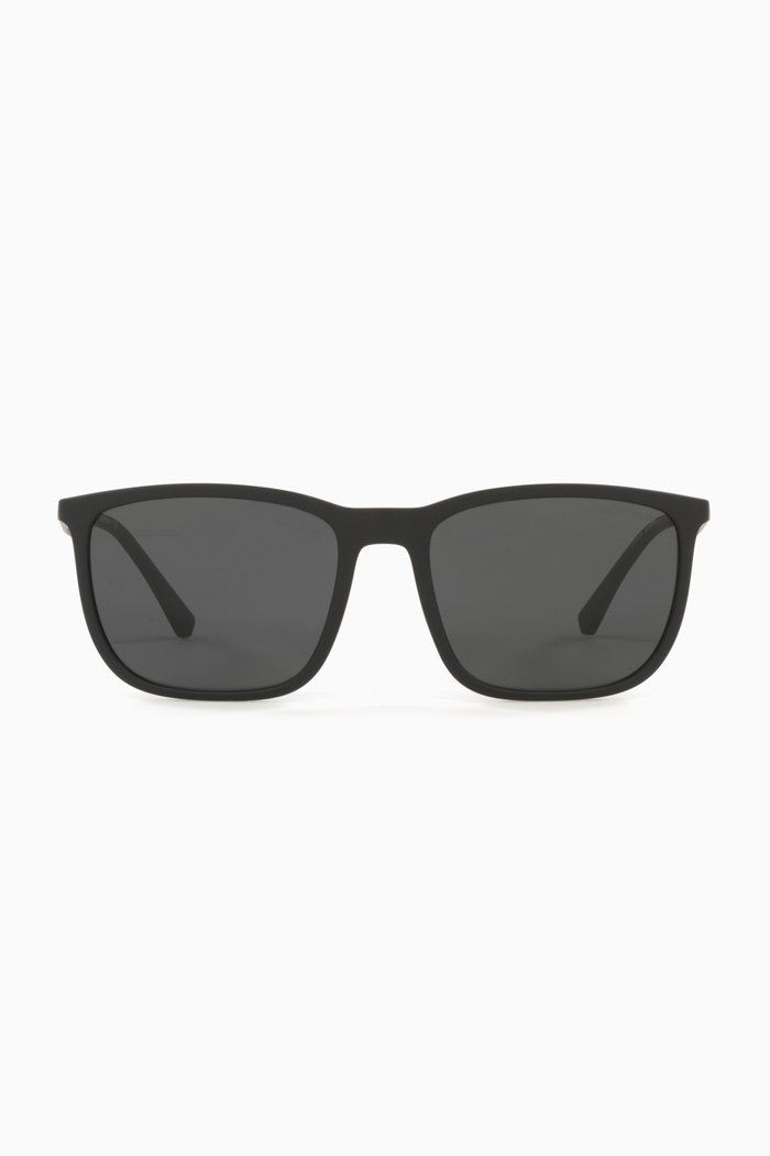 

D Frame Sunglasses in Diacetate, Grey