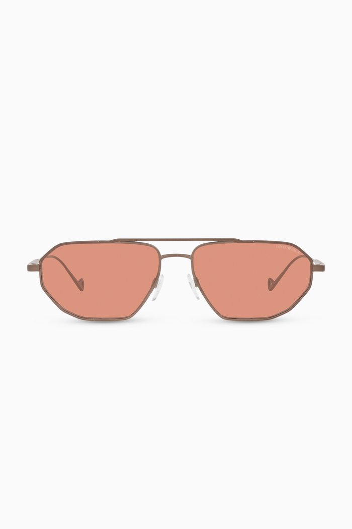 

Aviator Sunglasses in Stainless Steel, Blue