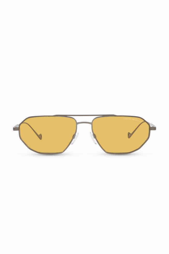 

Aviator Sunglasses in Stainless Steel, Yellow