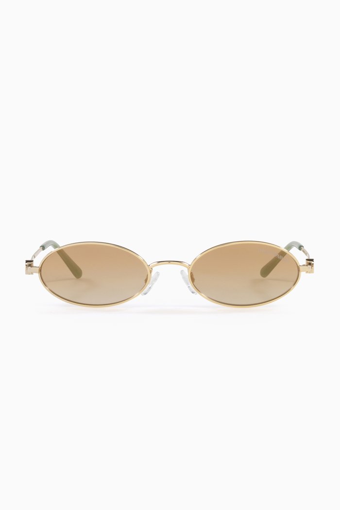 

Oval Sunglasses in Steel, Gold