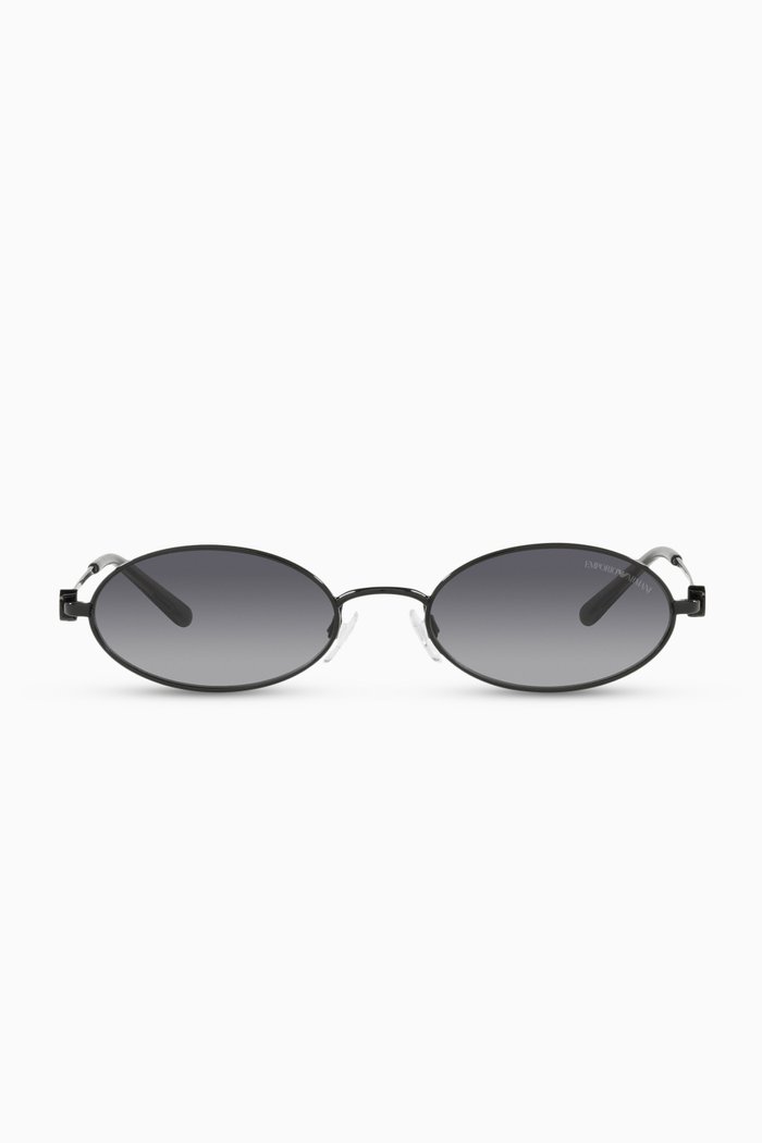 

Oval Sunglasses in Steel, Grey