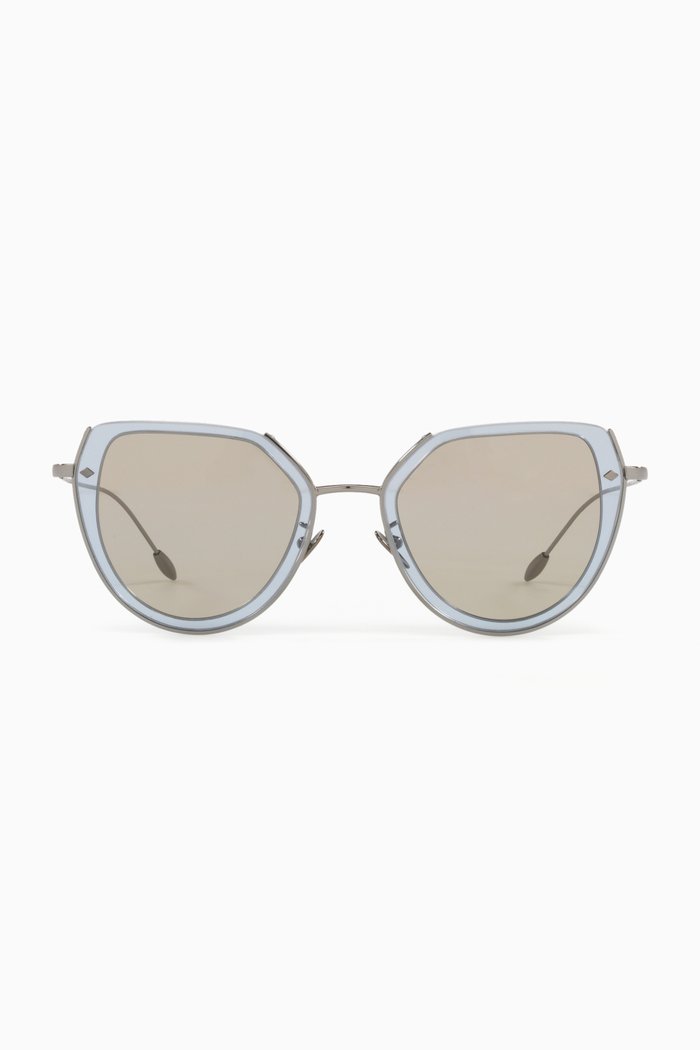 

D Frame Sunglasses in Metal, Brown