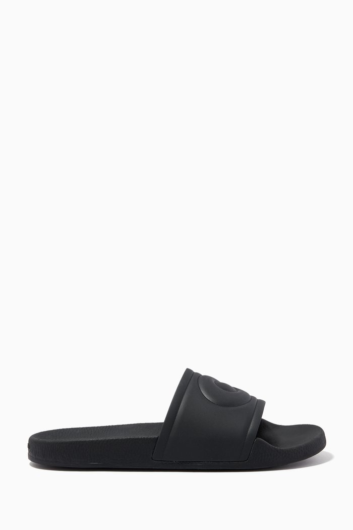 

Ulla Slides in Rubber, Black