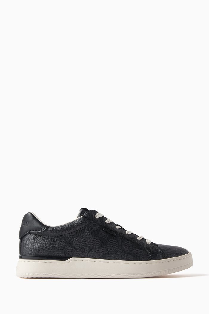 

Tennis Low-top Shoes in Coated-canvas & Leather, Black