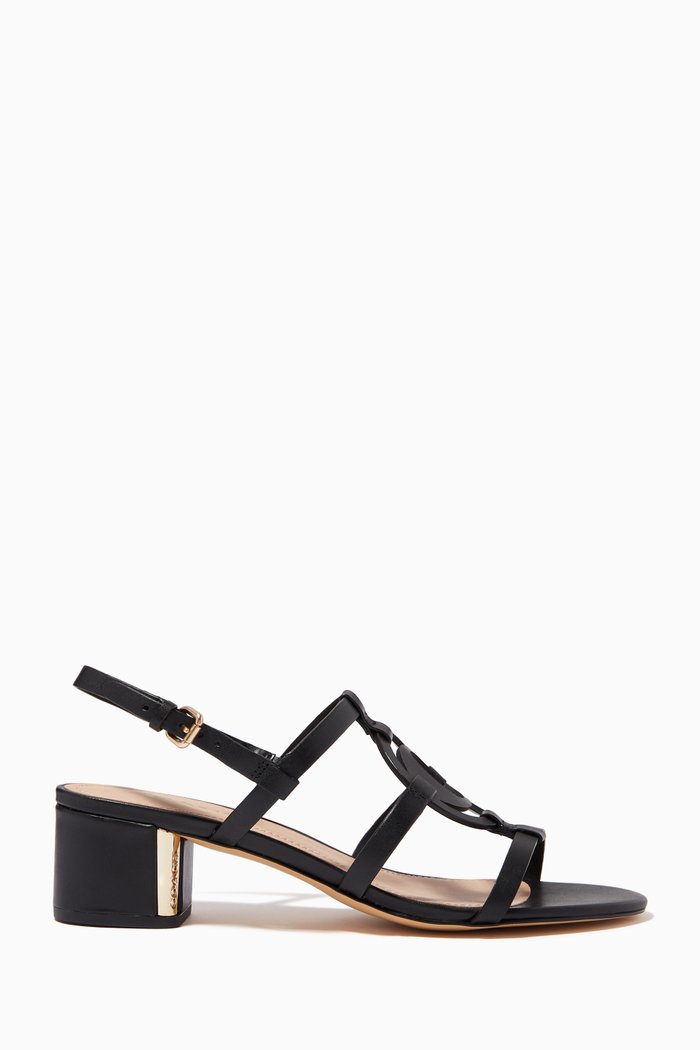 

Edina Sandal in Smooth Leather, Black