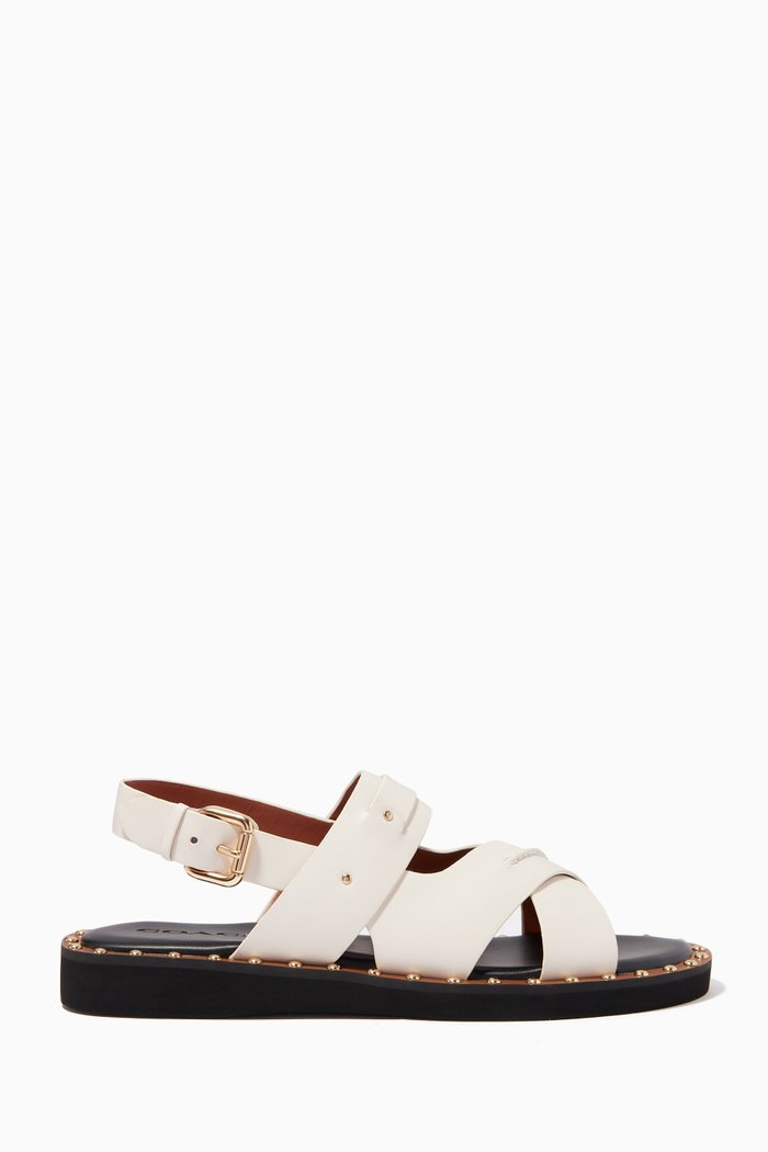 Gemma Sandals in Smooth Leather, White