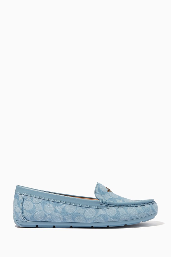 

Marley Denim Driver Loafer in Leather, Blue