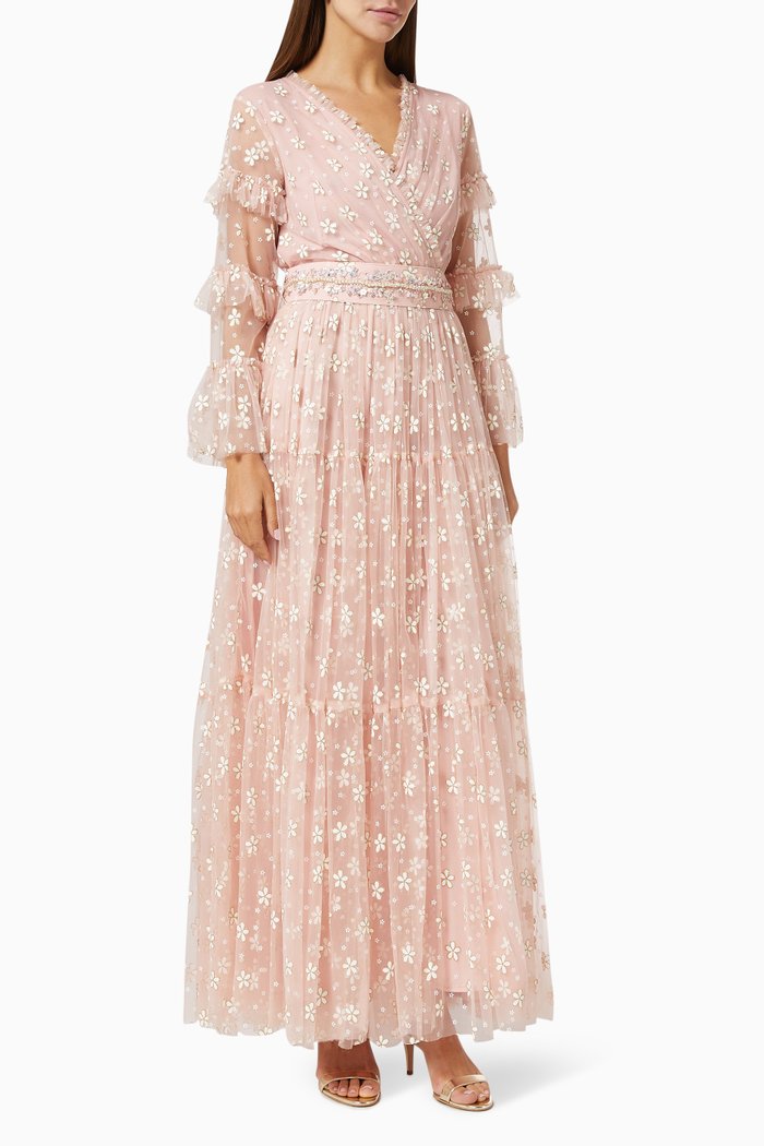 

Shimmer Floral Gown, Pink
