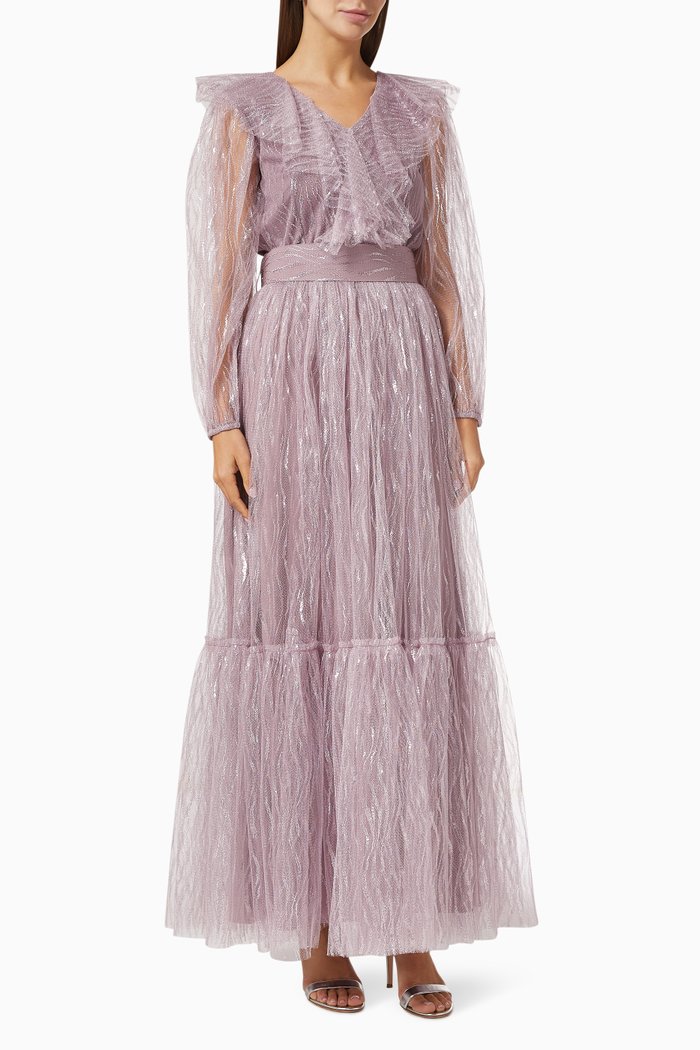 

Frill Gown in Shimmer Tulle, Blue