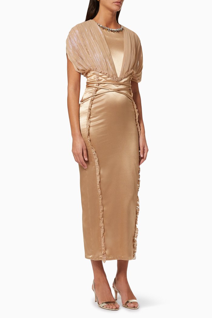 

Satin Chiffon Dress, Neutral