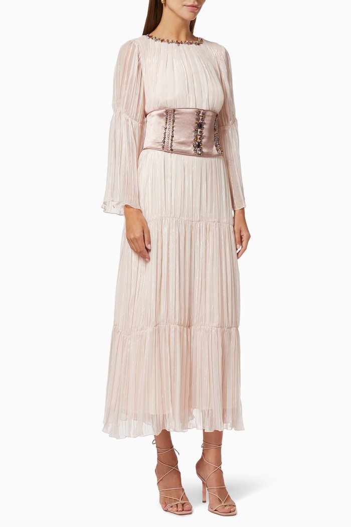 

Chiffon Pleated Dress, Pink