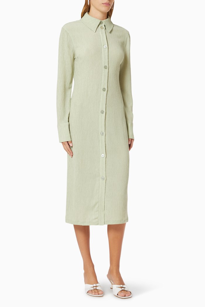 

Tomo Shirt Dress in Lyocell, Green