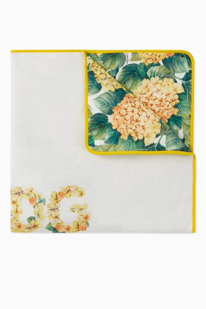 

Reversible Blanket in Floral Cotton, Multicolour