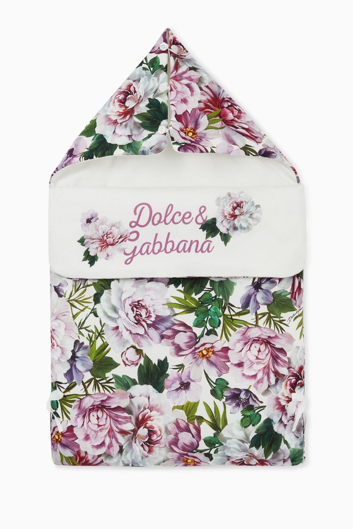 

Sleeping Bag with Peony Print in Cotton Jersey, Purple