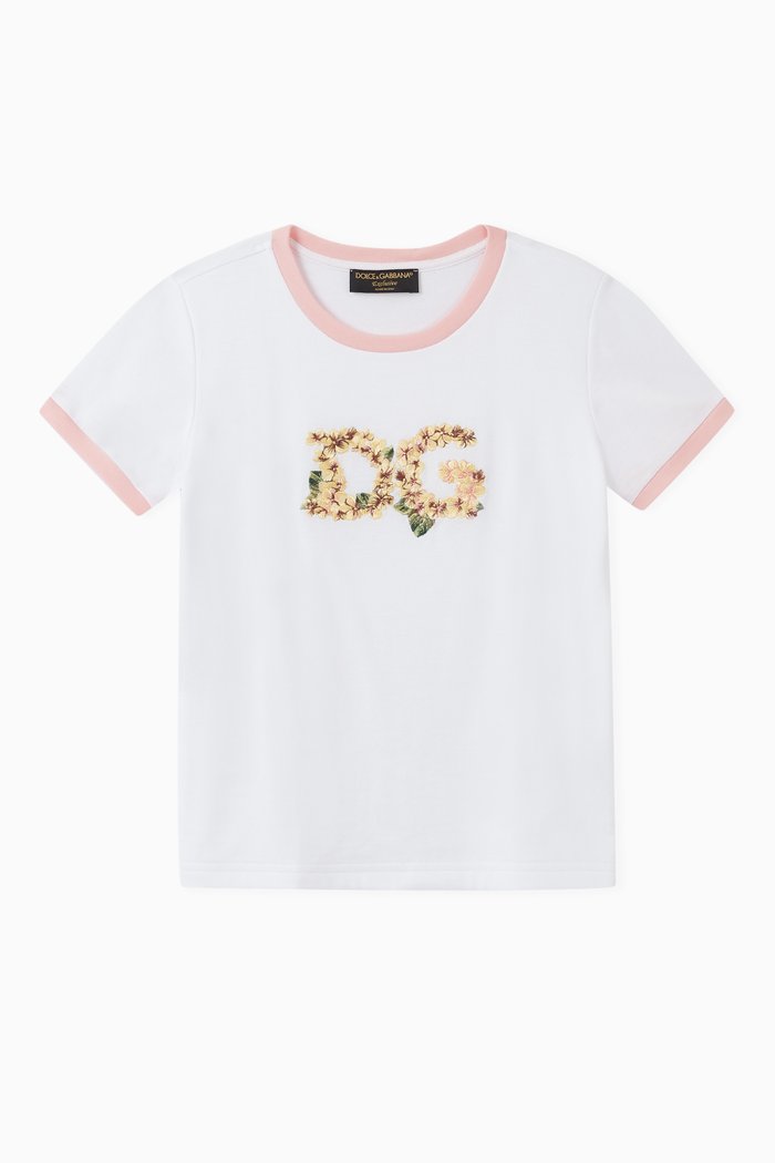 

T-shirt with DG Embroidery in Cotton, White