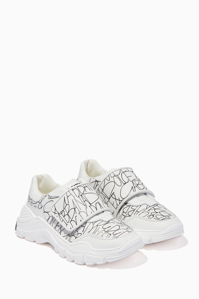 

Daymaster Sneakers in D&G-print Leather, White