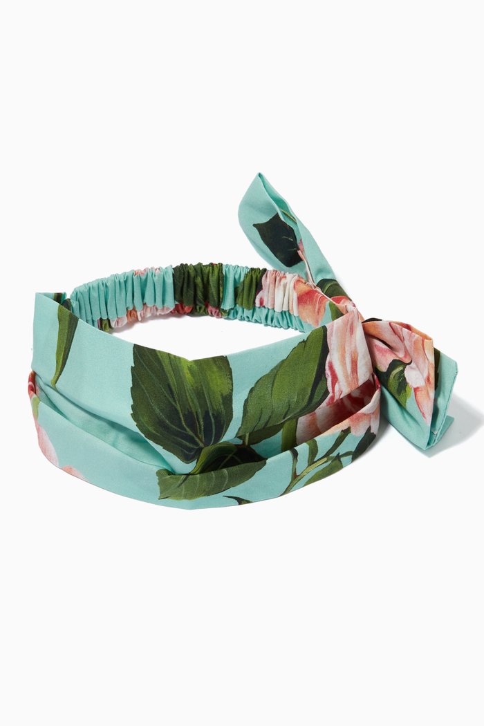 

Hairband in Floral Print Cotton Poplin, Multicolour