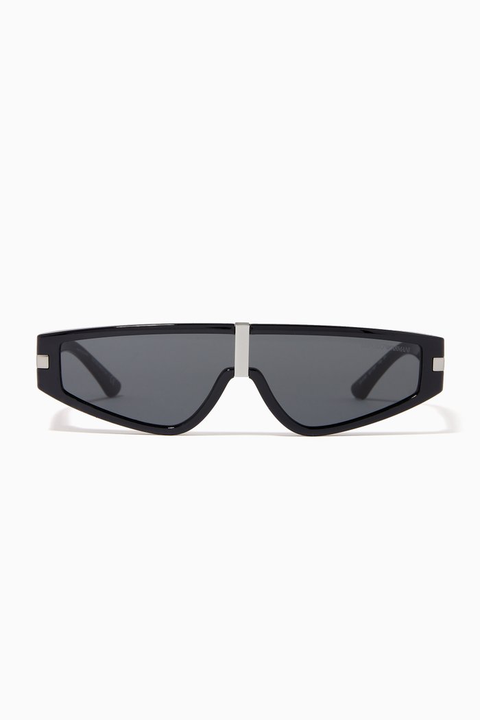 

Narrow D-Frame Sunglasses in Acetate, Black