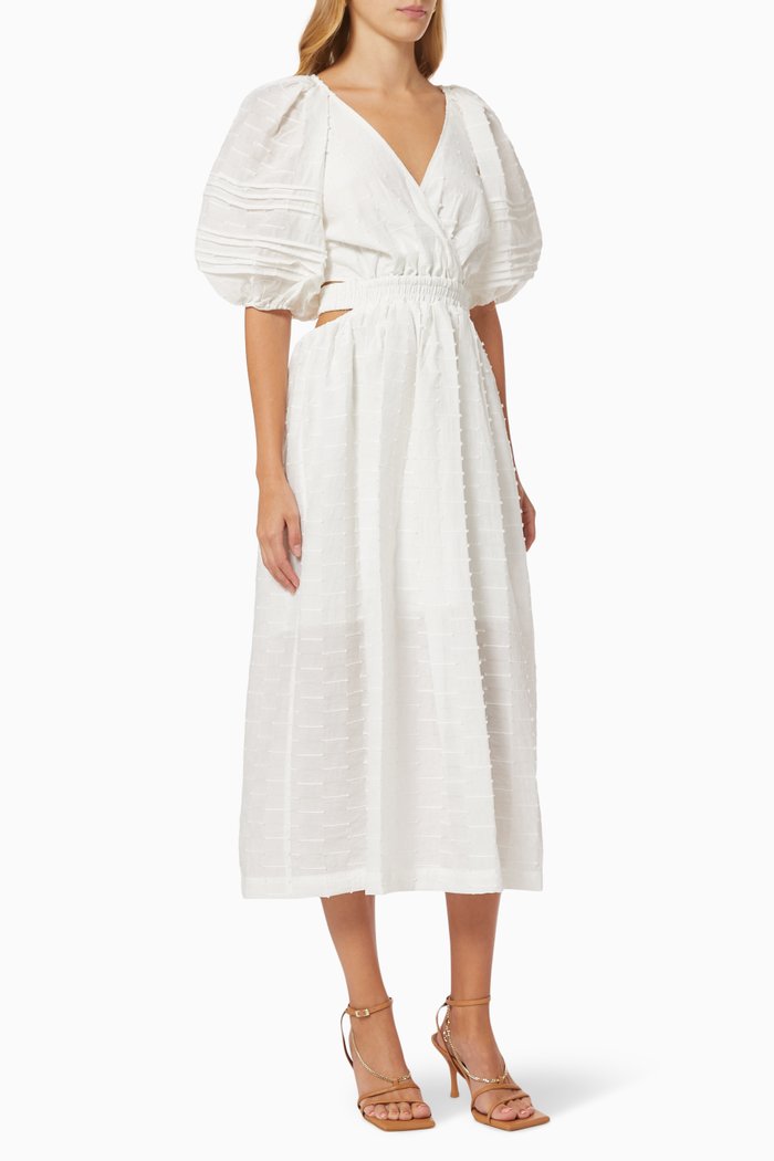 

Disperse Textured Woven Dress, White