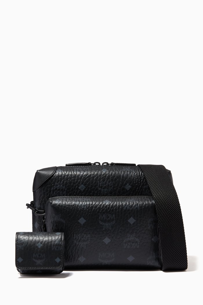 

Small Soft Berlin Multifunction Crossbody in Visetos, Black