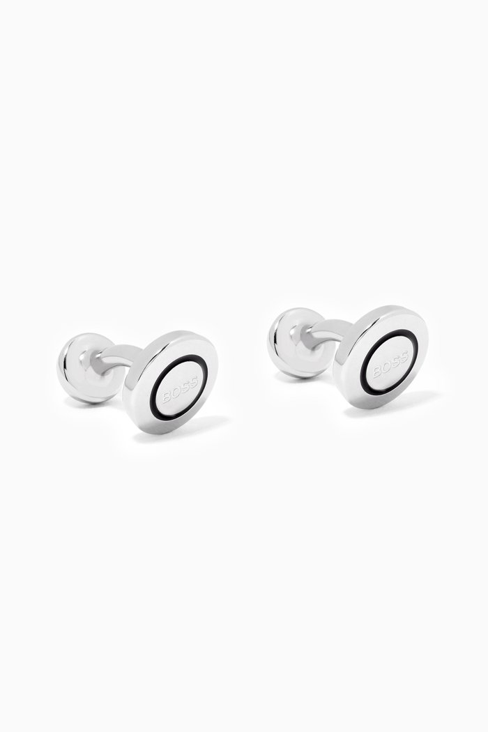 

Adriel Round Cufflinks, Black