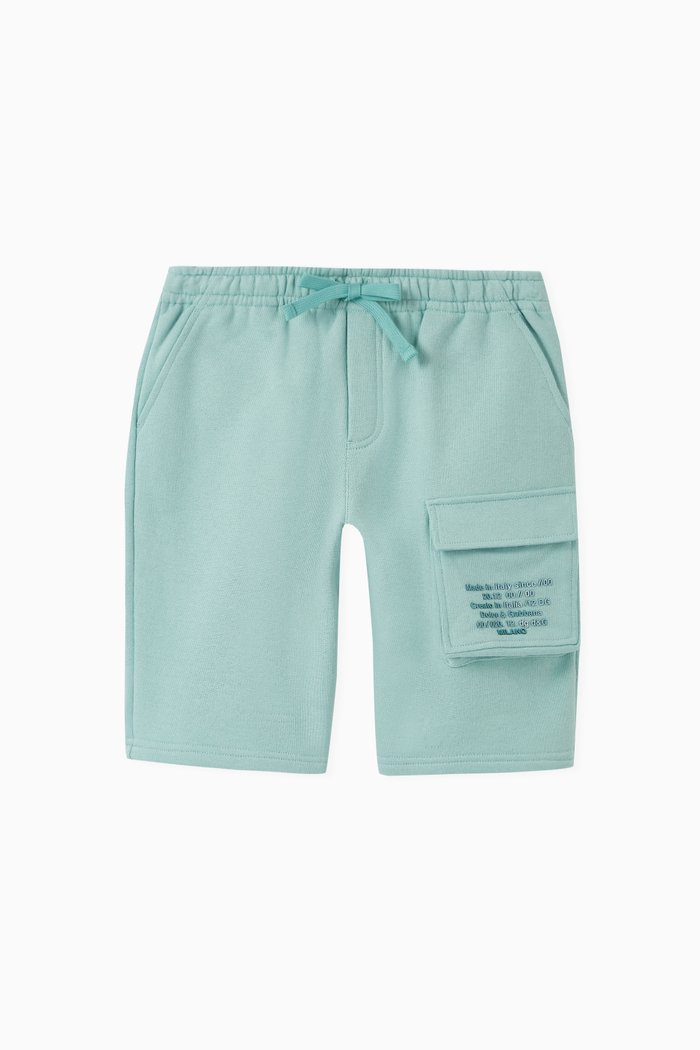 

Shorts with Cargo Pocket in Jersey, Blue