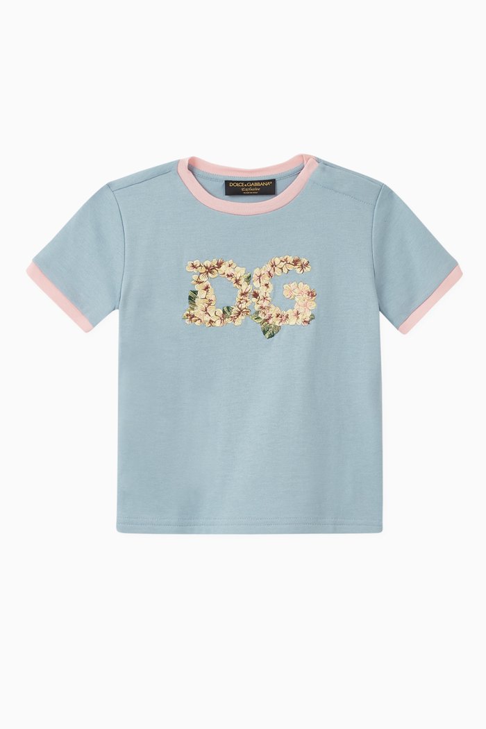 

T-shirt with DG Embroidery in Cotton, Blue