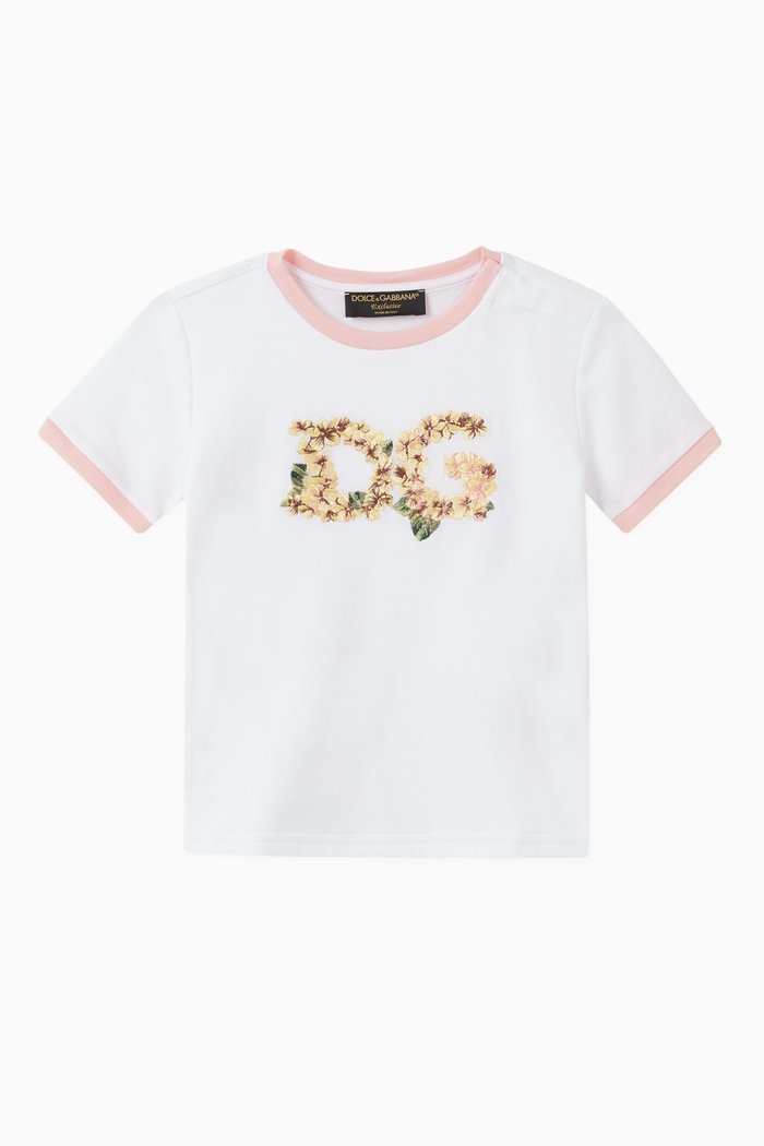 

T-shirt with DG Embroidery in Cotton, White