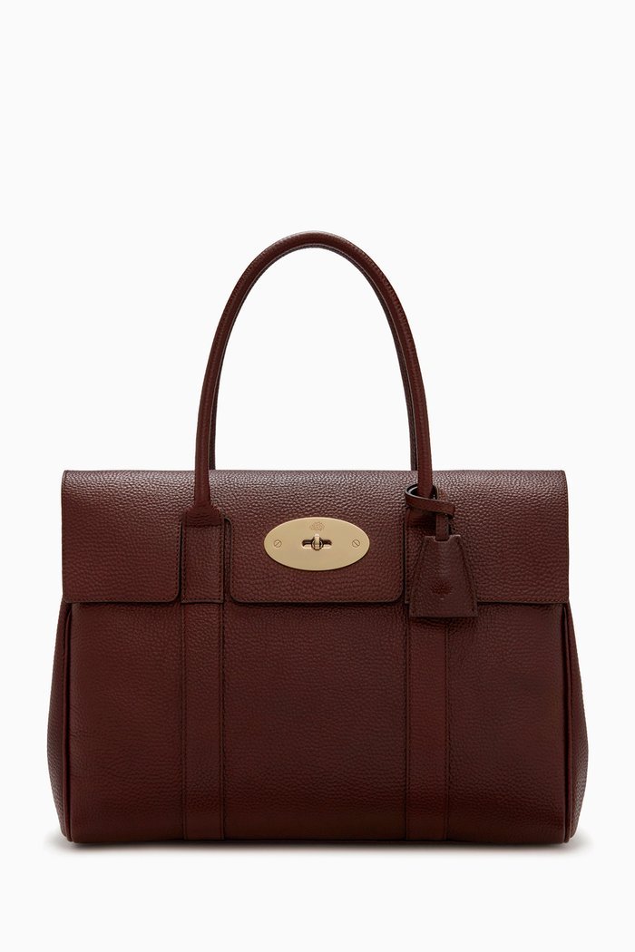 

Bayswater Shoulder Bag in Natural Grain Leather, Burgundy