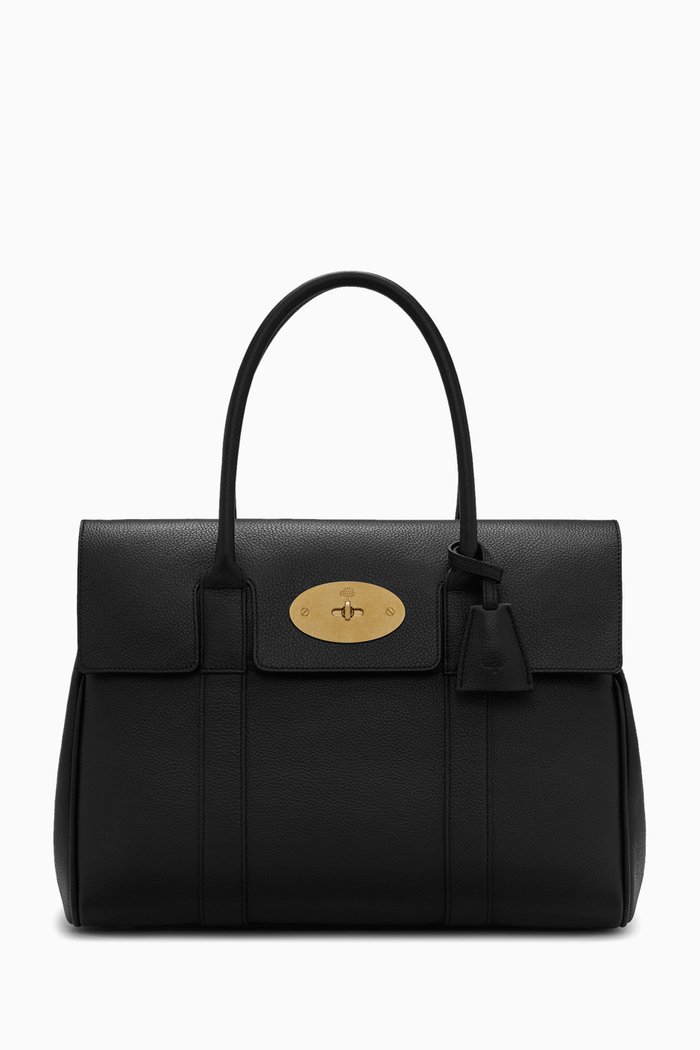 Bayswater Shoulder Bag in Small Classic Grain Leather, Black