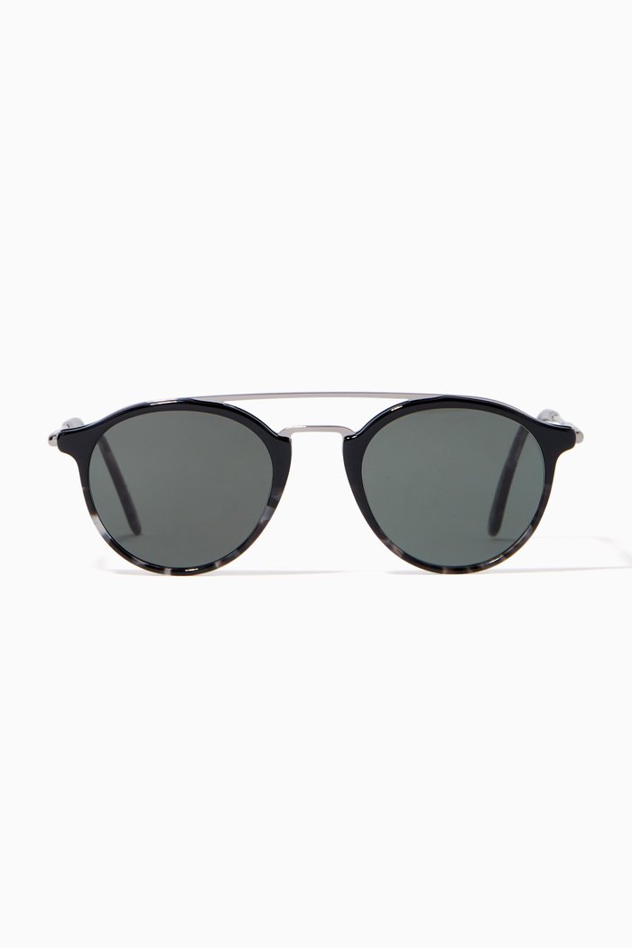 The Crawl Sunglasses in Acetate & Stainless Steel, Green