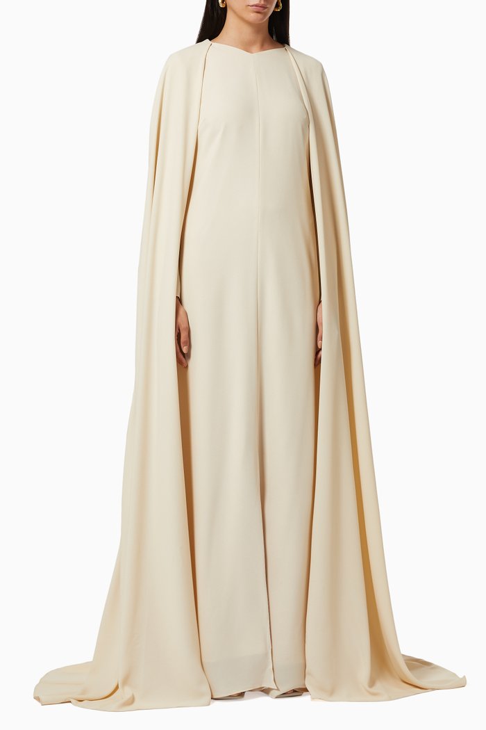 

Cape Crepe Gown, Neutral
