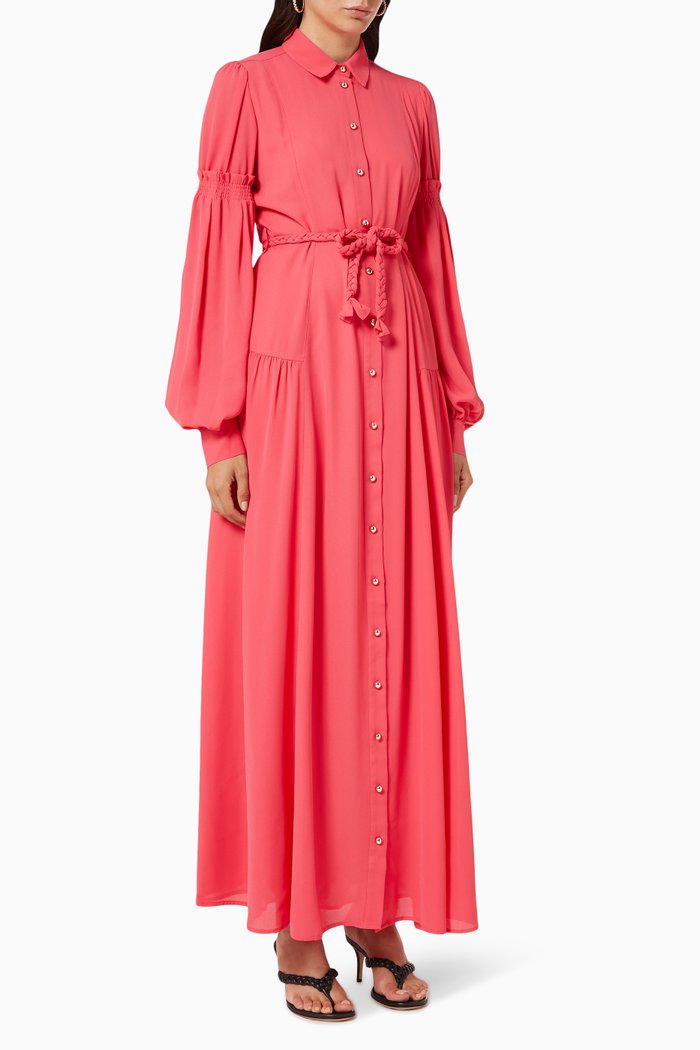 

Lary 1 Chemisier Dress with Braided Belt, Pink