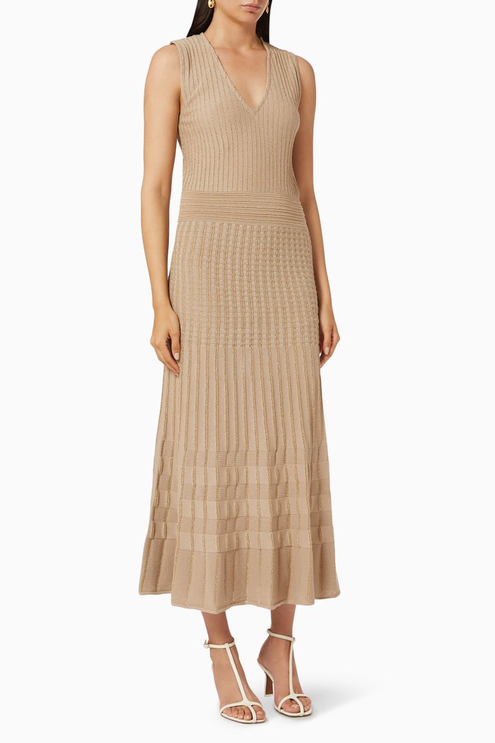 

Cronometro Long Lurex Dress in Cotton, Neutral