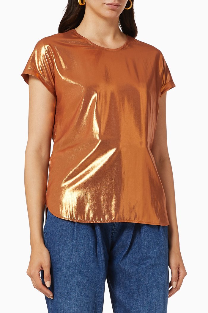 

Farida Blouse in Silk, Brown