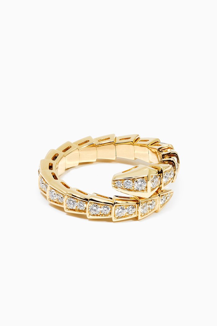

Serpenti Viper Diamond Ring in 18kt Yellow Gold