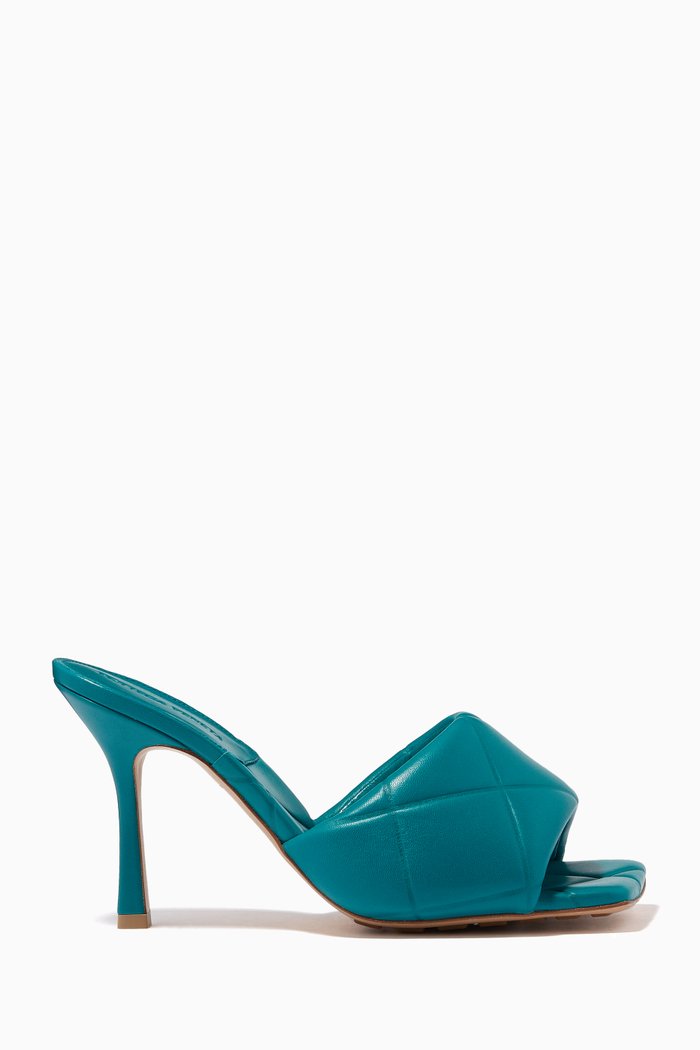 Mule Sandals in Quilted Embossed Nappa, Green