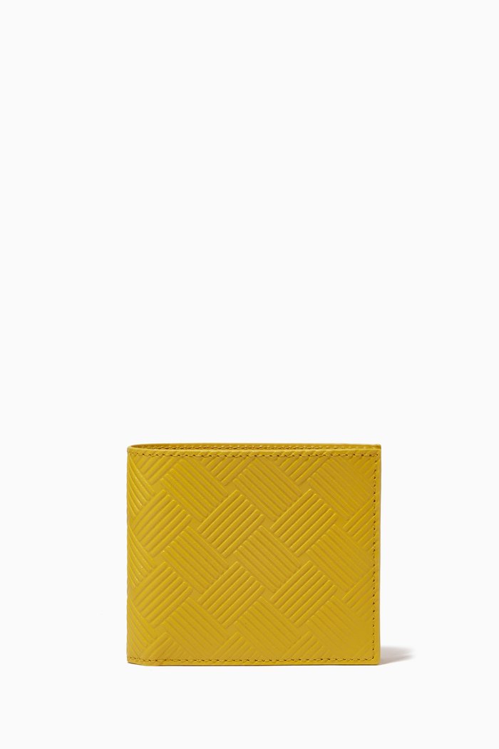 

Bi-fold Wallet in Intrecciato Debossed Calfskin, Yellow