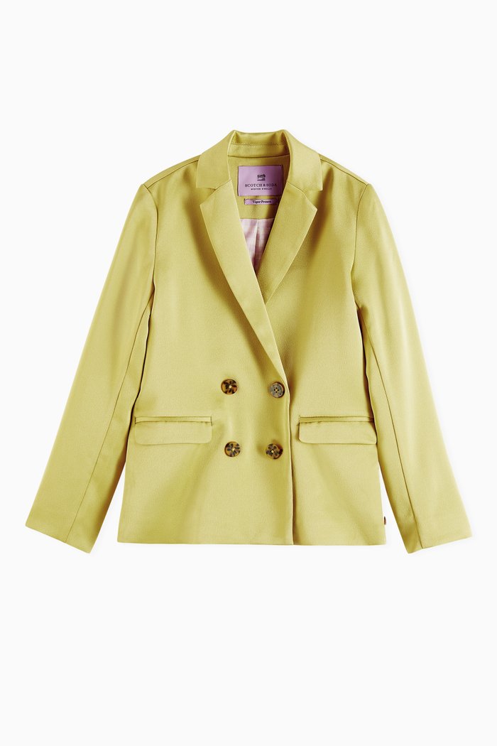 

Double Breasted Drapey Blazer, Yellow
